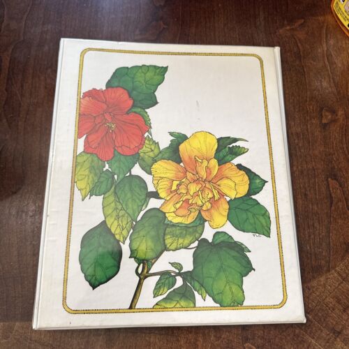 Vintage Mead Data Center Binder Flower Motif Document Organizer Office Supply