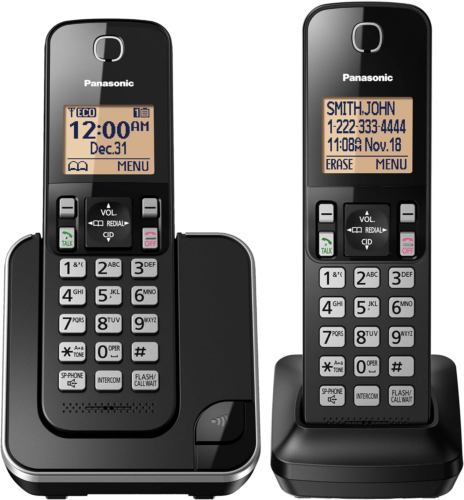 PANASONIC Expandable Cordless Phone System Backlit Display Call Block 2 Handsets