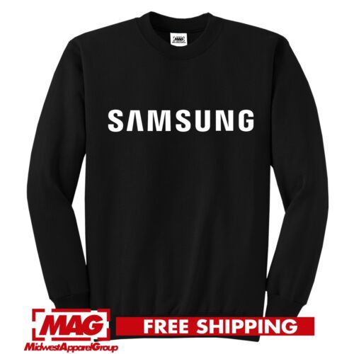 SAMSUNG BLACK CREWNECK Logo Tech Galaxy Cool Android Sweatshirt Electronics Tv