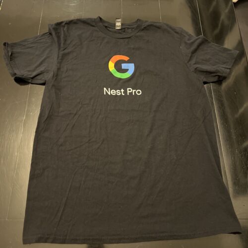 NWOT Alphabet Google ‘Nest Pro’ Black Adult Large Shirt Android YouTube Gmail