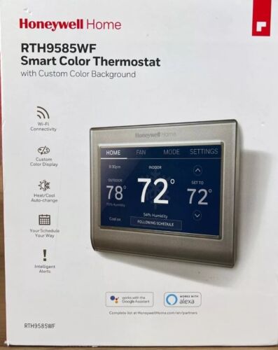 Honeywell Home RTH9585WF1004 Wi-Fi Smart Color Tstat Screen, Energy Star, Alexa