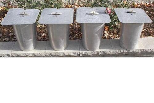 Set of 4 MAPLE SYRUP Aluminium Sap BUCKETS + Lids Covers + Taps Spouts Spiles