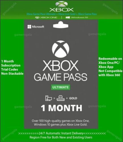 Microsoft Xbox Game Pass Ultimate 1 Month Membership (USA only) instant delivey