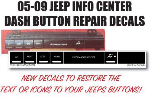 05-09 Fits CHRYSLER JEEP DASH CHEROKEE COMMANDER INFORMATION REPAIR STICKERS