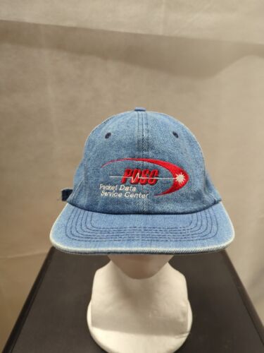 Vintage Packet Data Service Center Denim Strapback  Hat