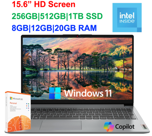 2024 Lenovo IdeaPad Laptop Notebook 15.6″  Intel Processor Upto 20GB RAM 1TB SSD