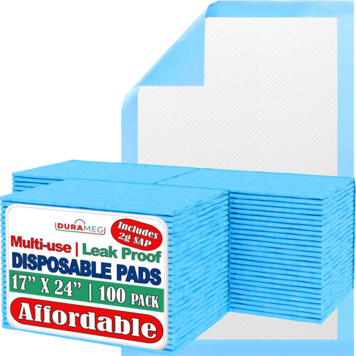 Chucks Pads [100-Pads] 2g SAP Underpads 17×24 Bed & Pee Pads | Puppy Pads | Chux