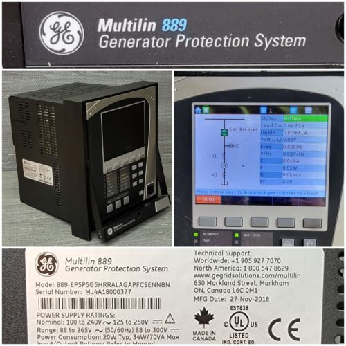 GE Multilin 889 Generator Protection 889-EP5P5G5HRRALAGAPFCSENNBN A++ CONDITION!