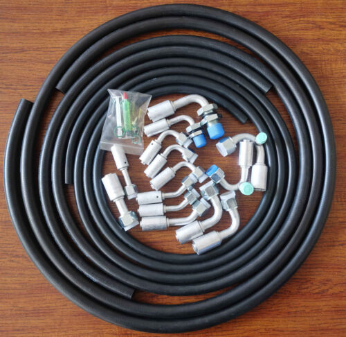 New A/C Air Conditioning Ext Length Hoses and Fittings & O-rings Kit Universal