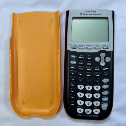 Texas Instruments TI-84 Plus Graphing Calculator Black Yellow w/ Batteries