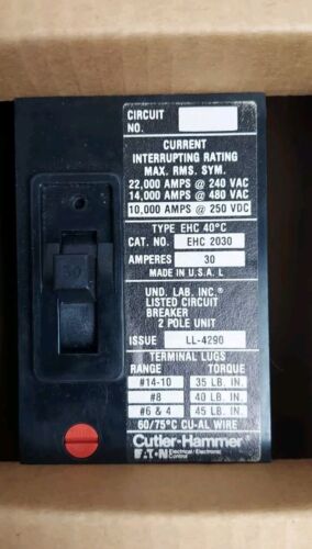 Cutler Hammer EHC2030 Molded Case Circuit Breaker ~ 30 Amp