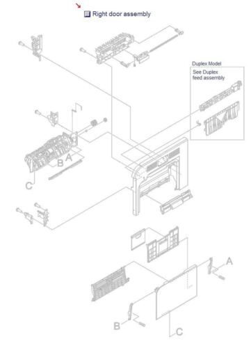 Sparepart: HP Inc. Right Door Assembly (Duplex), RM1-8123-030CN, RM1-8123-040CN