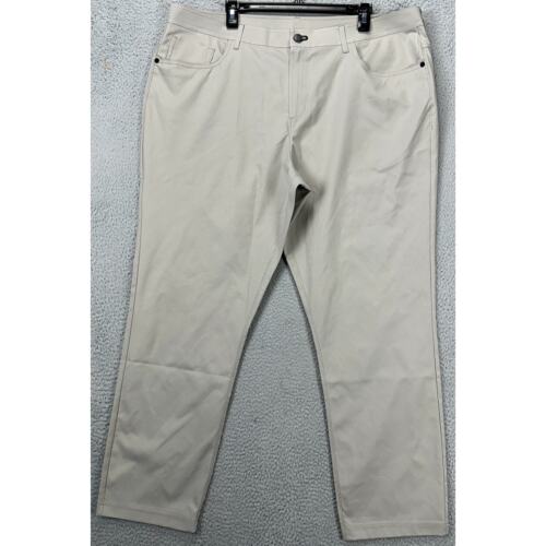 Public Rec Pants Mens 42X32 Gray Workday Chino Tech Slim Straight Flat Front NEW