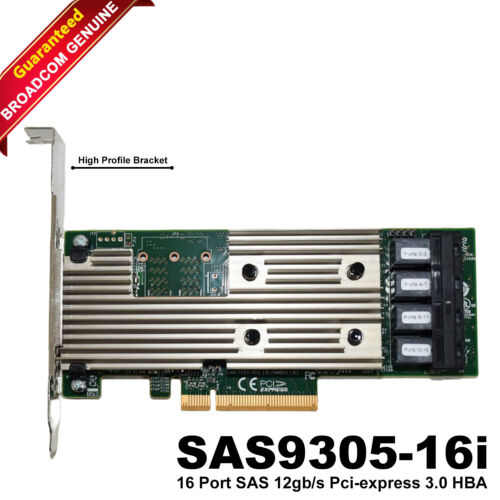 Broadcom LSI SAS9305-16i SATA/SAS HBA Controller Card 12Gbps PCIe Avago IT Mode