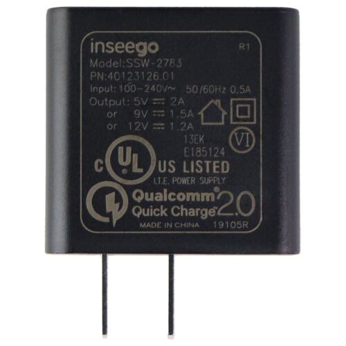 Inseego Qualcomm Quick Charge 2.0 Single USB Wall Charger – Black (SSW-2783)