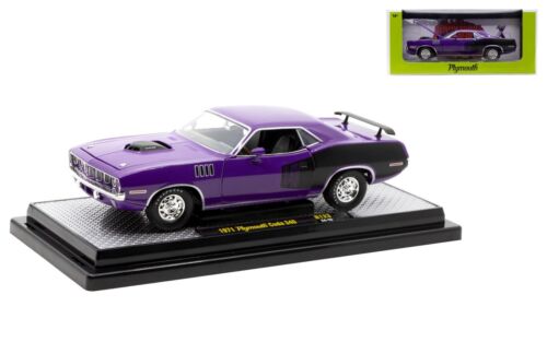 M2 MACHINES 1971 PLYMOUTH CUDA 340 1/24 DIECAST PLUM CRAZY PURPLE 40300 123 A