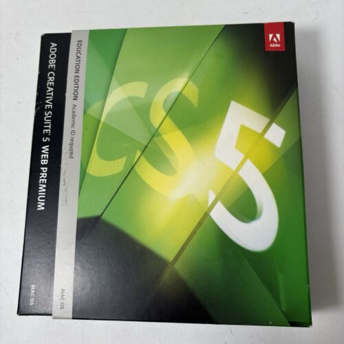 Adobe Creative Suite 5 CS5 Web Premium For Mac OS Education Edition ID Req G4