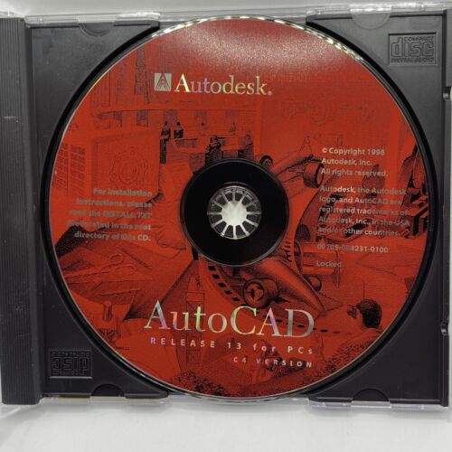 AutoCad Autodesk Release 13 for PCs C4 version install disc Engineering Graphics