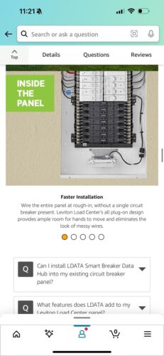 LDATA Leviton Load Center Smart Breaker Data Hub – New UPC 078477822883