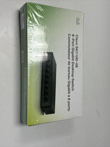 CISCO SYSTEMS Model SG110D-08 – 8 Port Gigabit Switch Black – Brand New Sealed