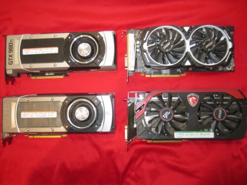 Lot of 4pcs Nvidia GeForce,MSi 6GB/4GB/4GB/3GB Graphics Card PCI Express 3.0x