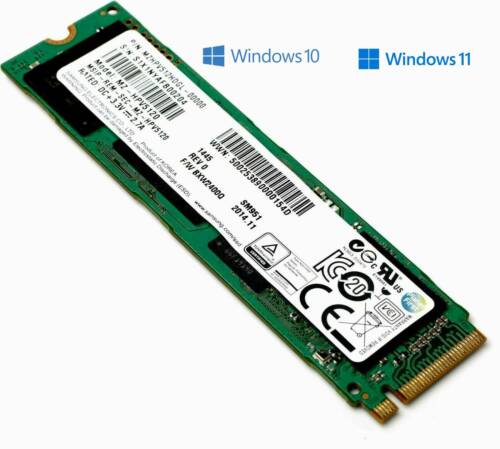 M.2 NVMe SSD 128GB 256GB 512GB Single Notch with Windows Installed 10 / 11