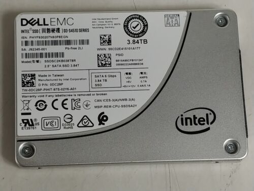 Intel DellEMC D3-S4510 SSDSC2KB038T8R 3.84 TB SATA III 2.5 in Solid State Drive