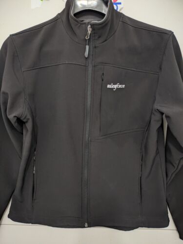 Salesforce Jacket Mens Small Black Zip Softshell Fleece Official Mock Embroider