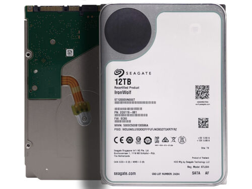 Seagate IronWolf 12TB 7200RPM SATA 6Gb/s 256MB 3.5″ NAS Hard Drive ST12000VN0007