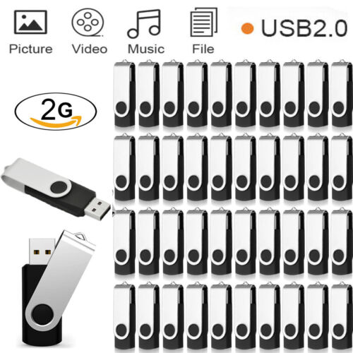 2GB Swivel Memory Sticks Flash Pen Drive Data Storage 10/20/50/100Pack Wholesale