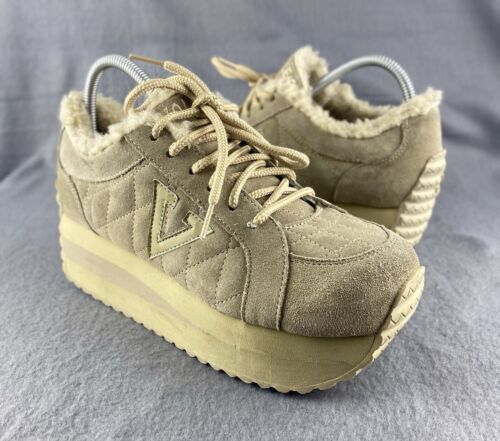 Volatile “Sleet” Shoes Beige Suede  Platform Womens Size 9