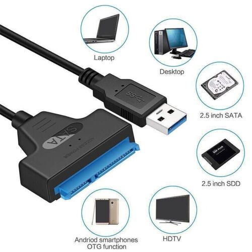 USB 3.0 to 2.5″ SATA III Hard Drive Adapter Cable/UASP -SATA to USB3.0 Converter