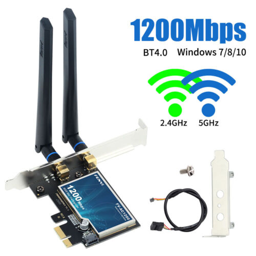 Desktop PC PCIe WiFi Bluetooth Card Dual Band 802.11ac PCIe Network WiFi Adapter