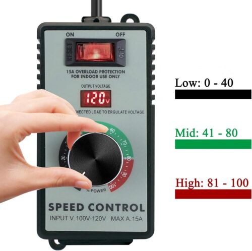 Variable Speed Controller for Router Fan Electric Motor Rheostat 120V Adjuster