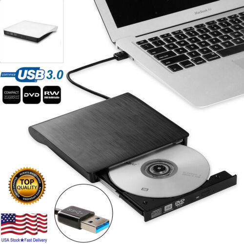 Slim External CD DVD Drive USB 3.0 Disc Player Burner Writer For Laptop PC Mac