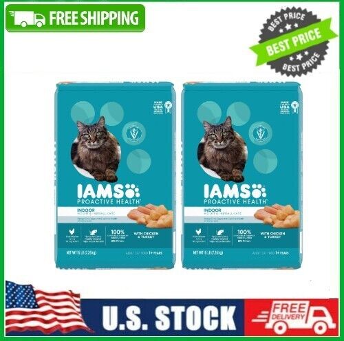 2 Pack Iams Proactive Health Chicken And Turkey Dry Cat Food, 16 Lb Bag