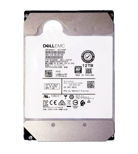 NEW Dell T2YHT 0T2YHT 12TB 7.2K 6Gb/s SATA 3.5″ Hard Drive HUH721212ALE600 0 HRS