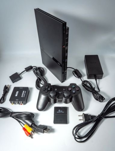 PlayStation 2 (PS2) Slim Console Bundle – Sony – Black – Accessories Included!