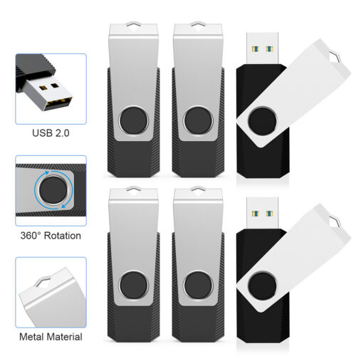 32GB/64GB USB 2.0 Flash Drive Memory Stick Rotating Thumb Pen Drive Data Storage