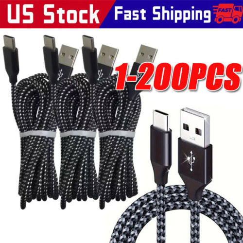 Lot USB-A to  Type-C Fast Charging Data SYNC Charger Cable Cord 3/6FT LONG