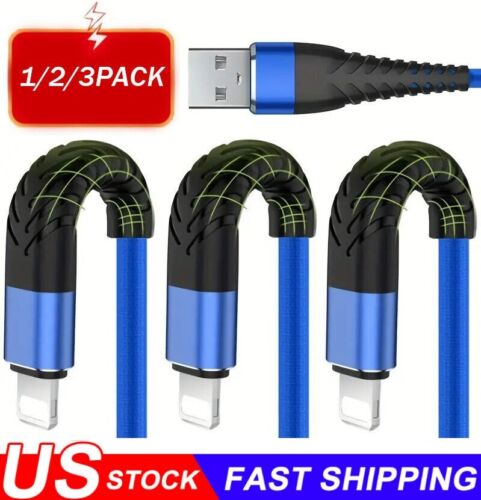 Braided Fast Charger Cable Heavy Duty USB Cord For iPhone 14 13 12 11 X XR 8 7 6