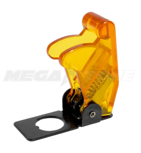 (1 PC) Clear Amber Toggle Switch Safety Cover Guard Plastic/Metal – USA SELLER!