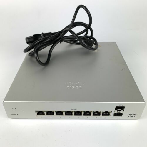 Unclaimed Cisco Meraki MS220-8P Cloud Managed Switch 8-Port Gigabit PoE 8x 1GbE