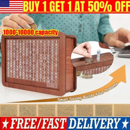 Cash Vault Wooden Savings Box Wooden Cash Saver Money Saving Box With Countdown