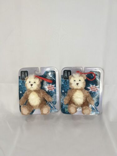 2- 2001 AI ARTIFICIAL INTELLIGENCE SUPER TOY TEDDY BEAR KEYCHAINs RARE  TIGER