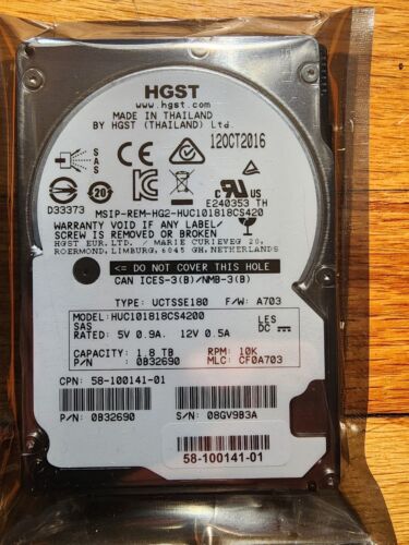 UCS-HD18TB10KS4K St1800MM0008 CISCO 1.8TB 10K 12G SFF 2.5″ SAS Hard Drive HDD