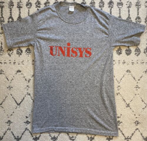 Vintage 80s Unisys Tech T Shirt Sportswear Tag L, IT Consulting