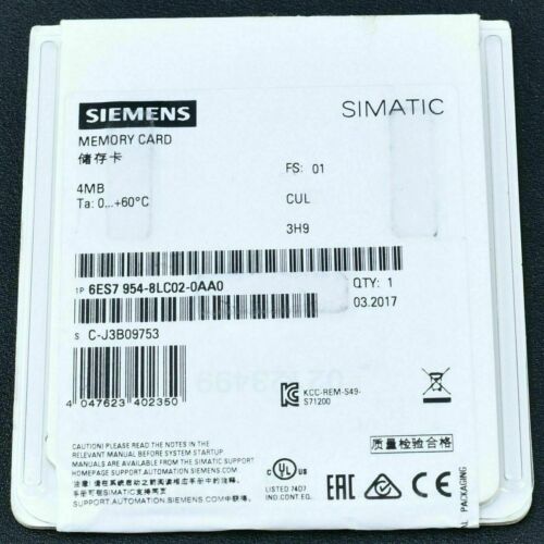 Siemens 6ES7 954-8LB01-0AA0 Simatic Micro Memory Card 2MB 3.3V Non-Volatile