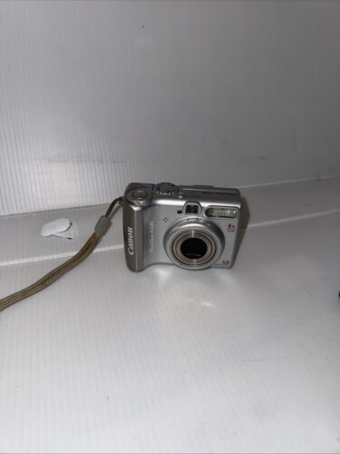 Canon PowerShot A530 5.0MP Digital Camera – Silver Tested Working 16 MB Memory