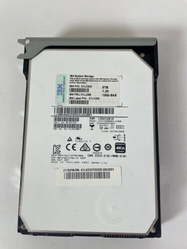 HDD HGST HUH728080AL4200 8TB SAS 7200 12GB 3.5″ IBM P/N: 01LK203 W/TRAY